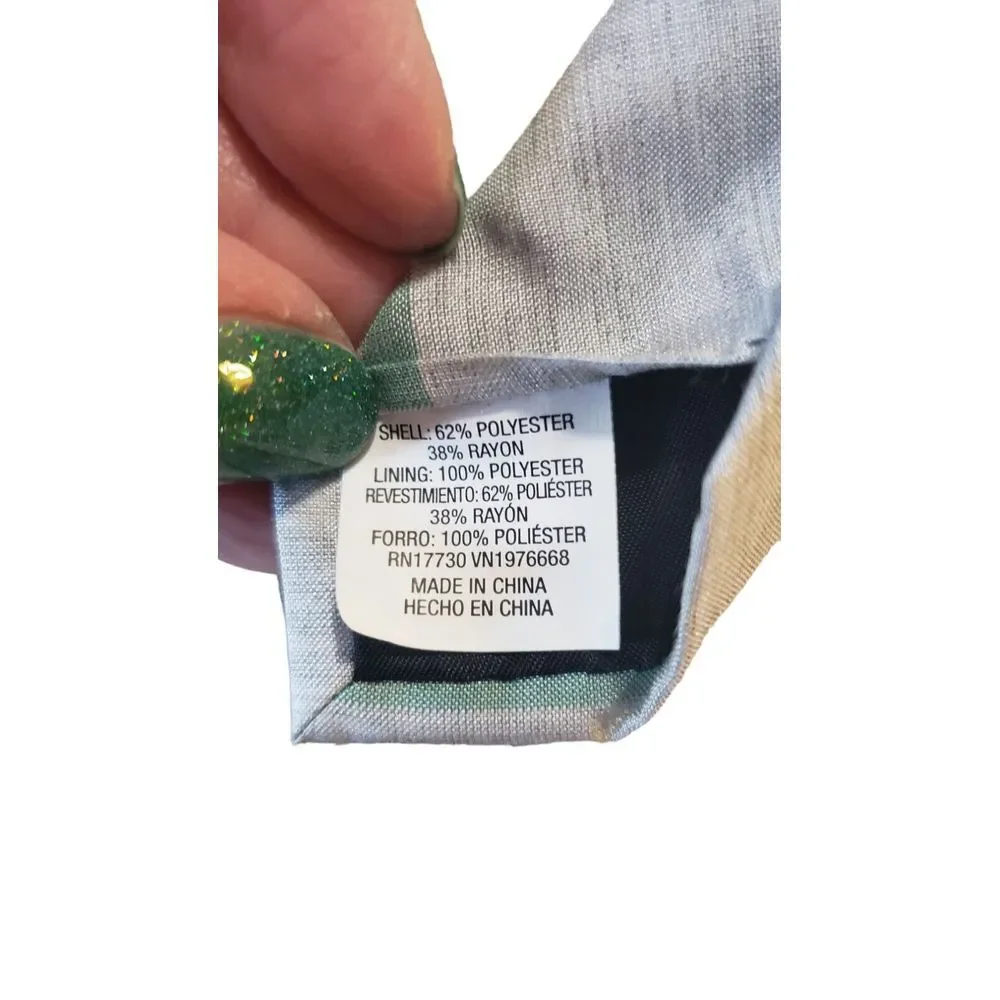 Goodfellow & Co Men's Striped Tie Ivory Lt Green Blue Polyester &‎ Rayon
